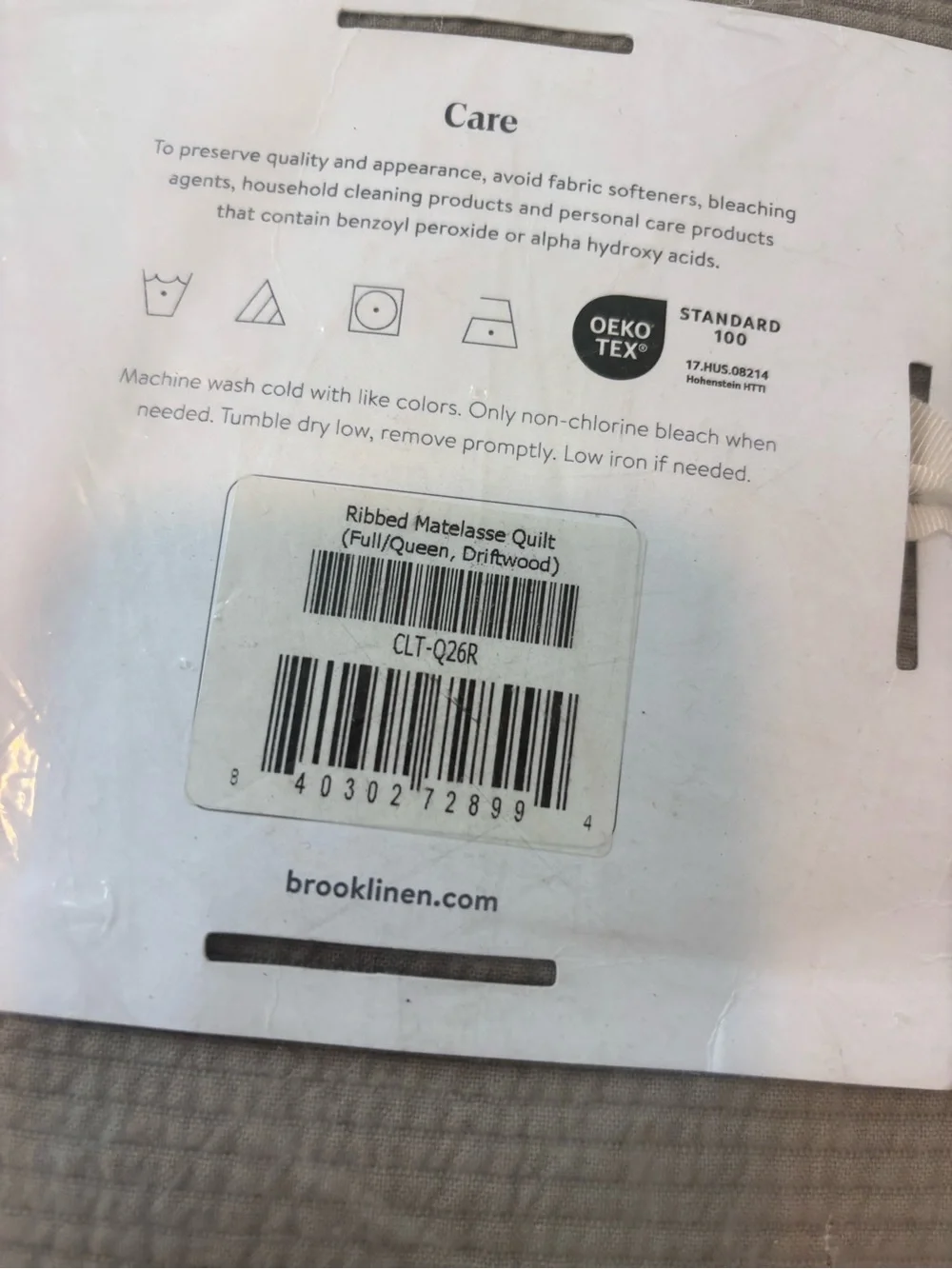 Brooklinen Ribbed Matelassé quilt full/queen NEW